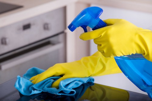Kitchen and bathroom cleaning in a central London W1J property