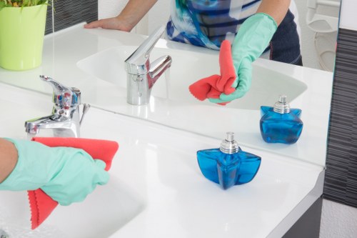 Local cleaning team working in a central London W1J property
