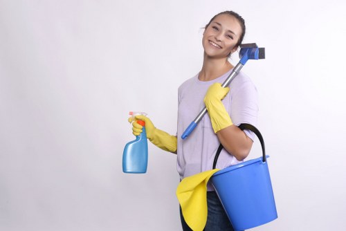 Cleaner maintaining shared office areas in central London